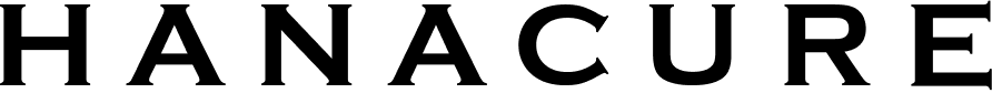 Black 'HANACURE' logo on a white background